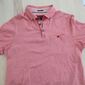 🇬🇧Ted Baker Pink Polo Shirt Classic Design